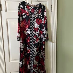 Oscar de la Renta Pink Label Multicolored House Dress, Size XL, Great Condition